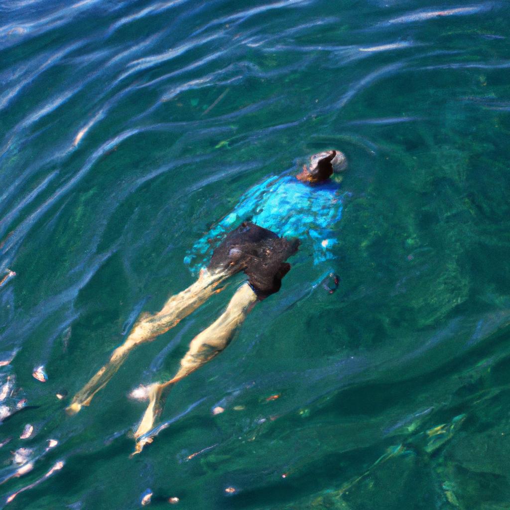Person snorkeling in clear water